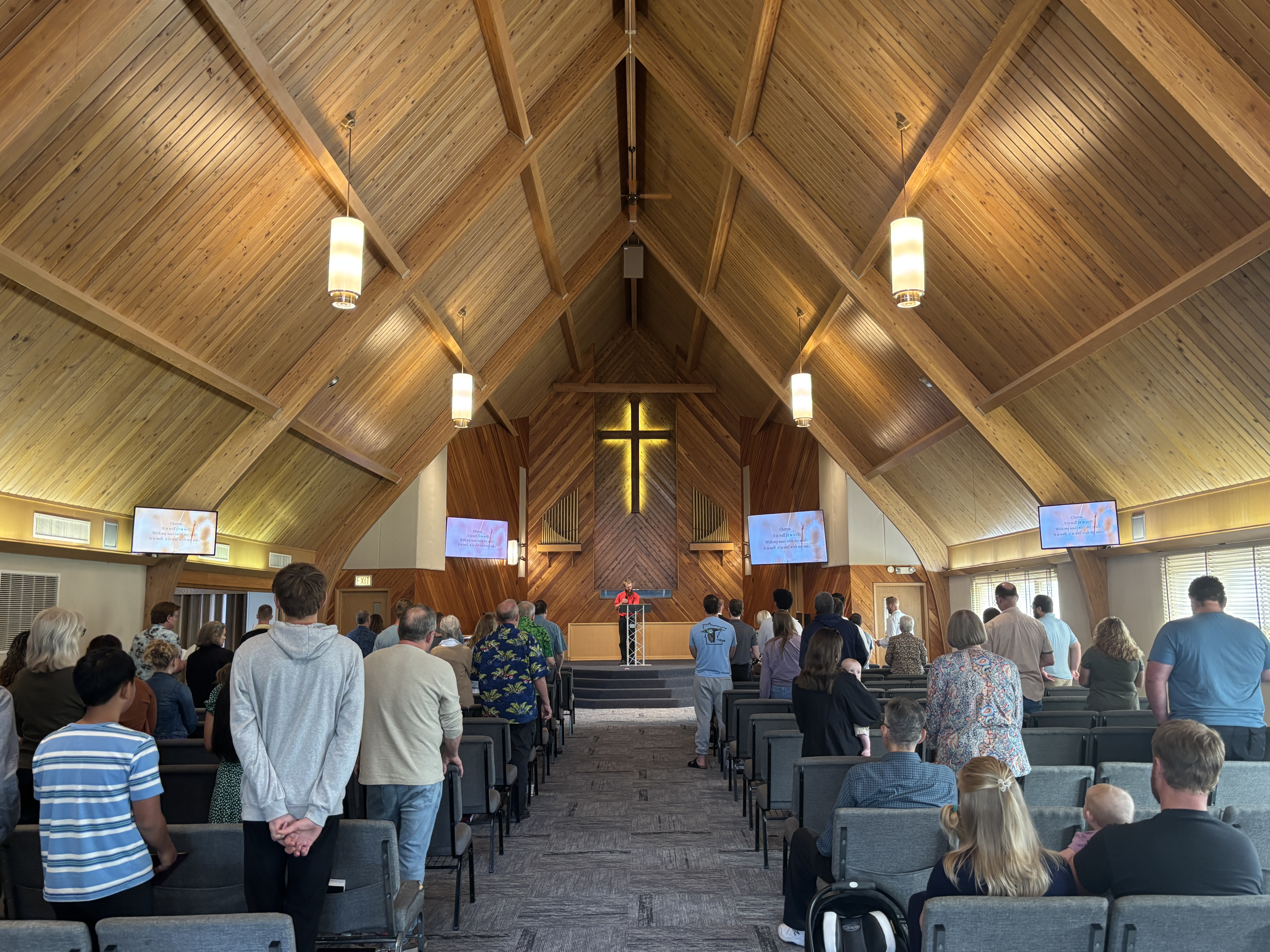 Gospel Light Baptist Church sanctuary during worship